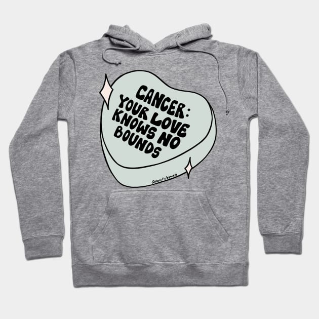 Cancer Conversation Heart Hoodie by Doodle by Meg